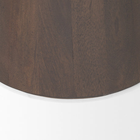 Takoda Dark Brown Wood Tapered Drum Accent Table by Mercana at Eve Furniture