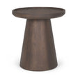 Takoda Dark Brown Wood Tapered Drum Accent Table by Mercana at Eve Furniture