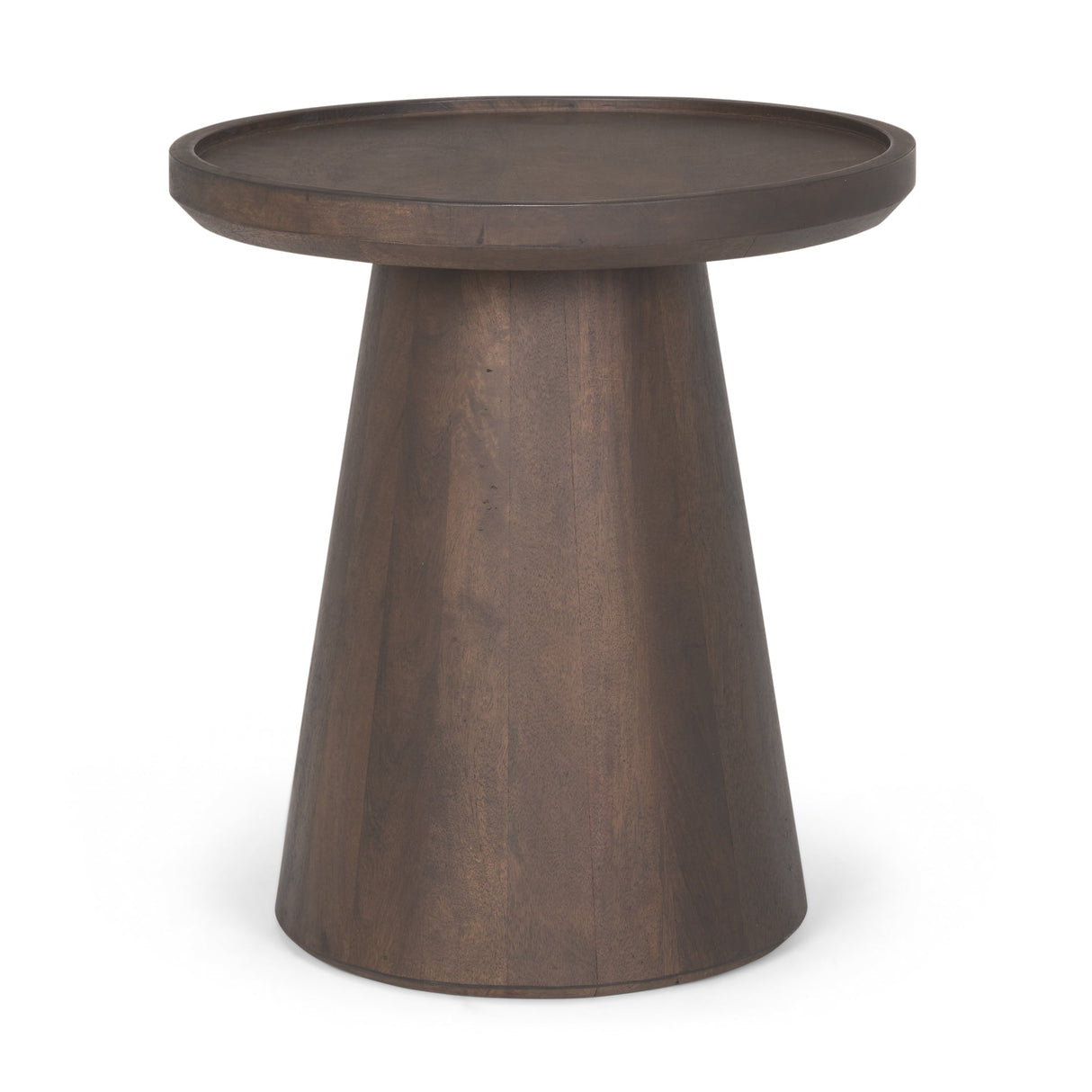 Takoda Dark Brown Wood Tapered Drum Accent Table by Mercana at Eve Furniture