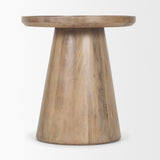 Takoda Light Brown Wood Tapered Drum Accent Table by Mercana at Eve Furniture