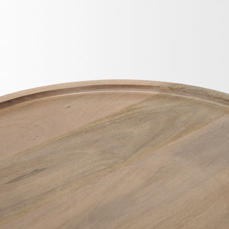 Takoda Light Brown Wood Tapered Drum Accent Table by Mercana at Eve Furniture