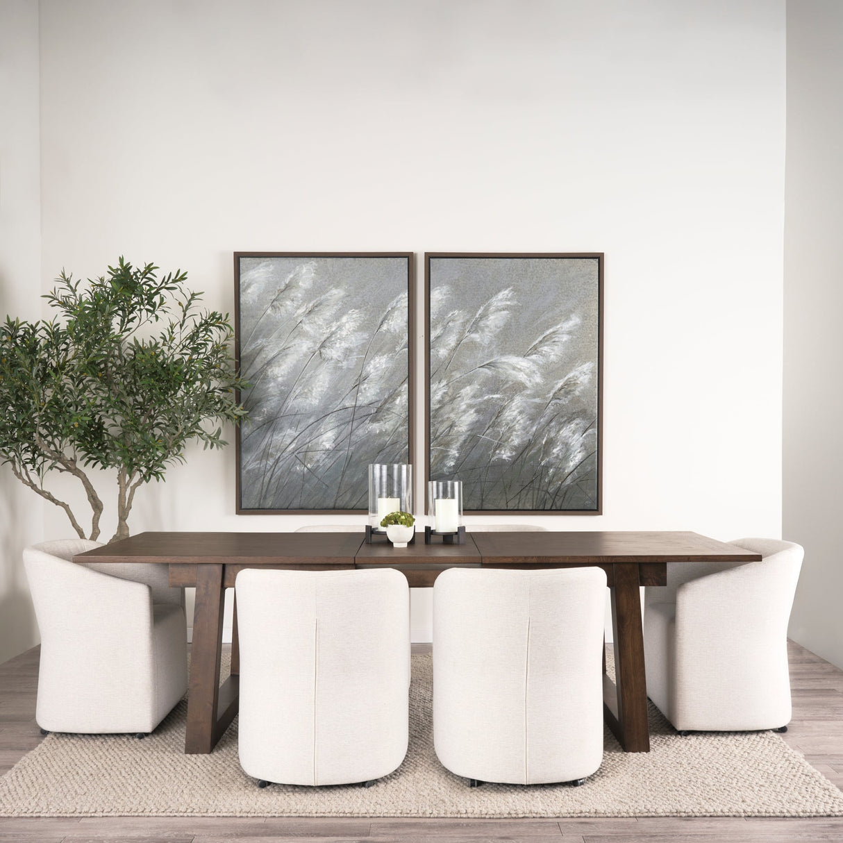Takota Dark Brown Rectangular Oak Wood w/ Birch Wood Legs Extendable Dining Table by Mercana at Eve Furniture