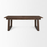 Takota Dark Brown Rectangular Oak Wood w/ Birch Wood Legs Extendable Dining Table by Mercana at Eve Furniture