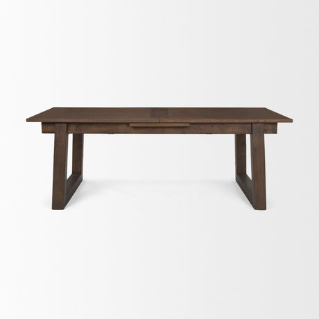 Takota Dark Brown Rectangular Oak Wood w/ Birch Wood Legs Extendable Dining Table by Mercana at Eve Furniture