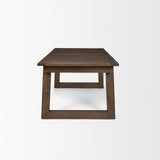 Takota Dark Brown Rectangular Oak Wood w/ Birch Wood Legs Extendable Dining Table by Mercana at Eve Furniture