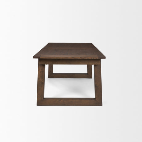 Takota Dark Brown Rectangular Oak Wood w/ Birch Wood Legs Extendable Dining Table by Mercana at Eve Furniture