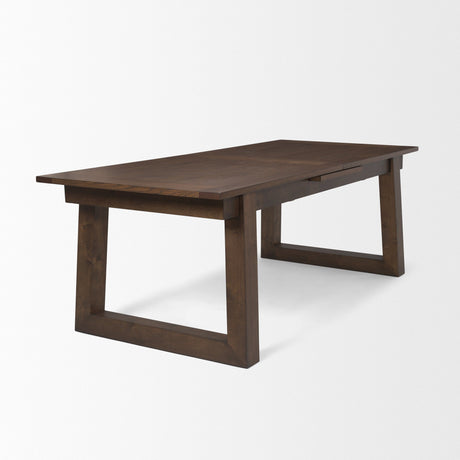 Takota Dark Brown Rectangular Oak Wood w/ Birch Wood Legs Extendable Dining Table by Mercana at Eve Furniture