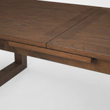 Takota Dark Brown Rectangular Oak Wood w/ Birch Wood Legs Extendable Dining Table by Mercana at Eve Furniture