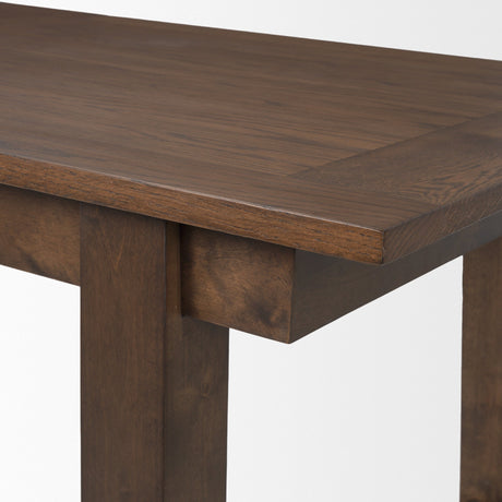 Takota Dark Brown Rectangular Oak Wood w/ Birch Wood Legs Extendable Dining Table by Mercana at Eve Furniture