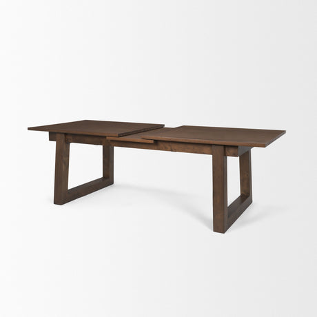 Takota Dark Brown Rectangular Oak Wood w/ Birch Wood Legs Extendable Dining Table by Mercana at Eve Furniture
