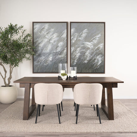 Takota Dark Brown Rectangular Oak Wood w/ Birch Wood Legs Extendable Dining Table by Mercana at Eve Furniture
