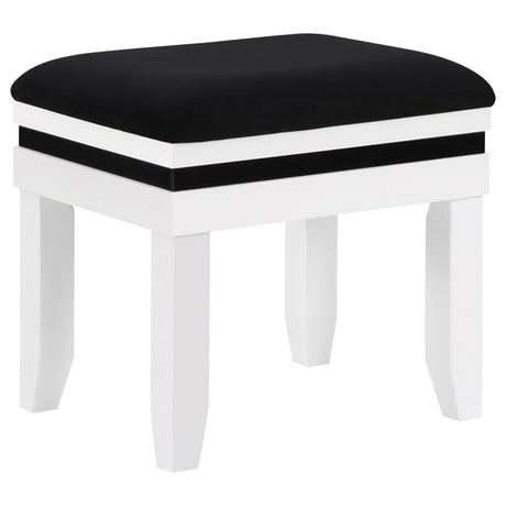 Talei Black and White 6-drawer Vanity Set with Hollywood Lighting by Coaster at Eve Furniture
