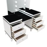 Talei Black and White 6-drawer Vanity Set with Hollywood Lighting by Coaster at Eve Furniture