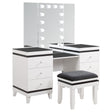 Talei Black and White 6-drawer Vanity Set with Hollywood Lighting by Coaster at Eve Furniture