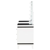 Talei Black and White 6-drawer Vanity Set with Hollywood Lighting by Coaster at Eve Furniture