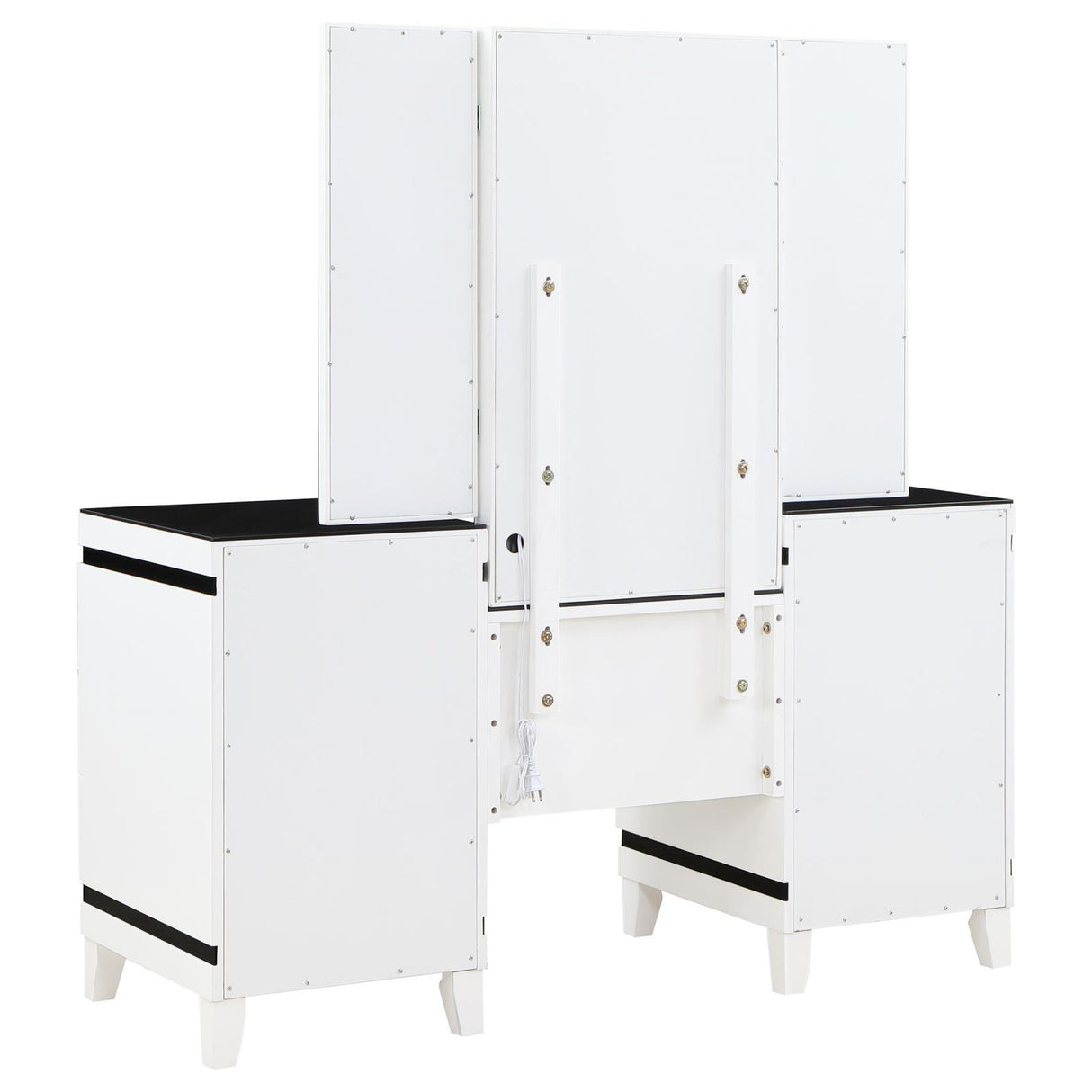 Talei Black and White 6-drawer Vanity Set with Hollywood Lighting by Coaster at Eve Furniture