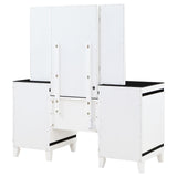 Talei Black and White 6-drawer Vanity Set with Hollywood Lighting by Coaster at Eve Furniture