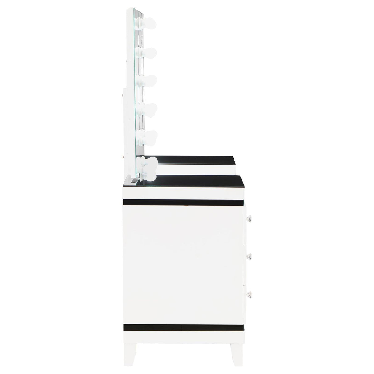 Talei Black and White 6-drawer Vanity Set with Hollywood Lighting by Coaster at Eve Furniture