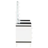Talei Black and White 6-drawer Vanity Set with Hollywood Lighting by Coaster at Eve Furniture