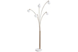 Taliya Champagne/White Arc Lamp by Ashley at Eve Furniture