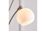 Taliya Champagne/White Arc Lamp by Ashley at Eve Furniture