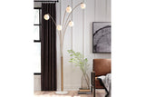 Taliya Champagne/White Arc Lamp by Ashley at Eve Furniture