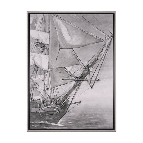 Tall Ship I by Mercana Studio a Hand Embellished Textured Framed Canvas by Mercana at Eve Furniture