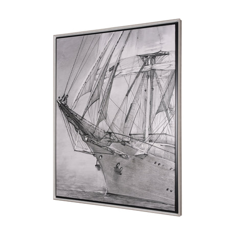 Tall Ship II by Mercana Studio a Hand Embellished Textured Framed Canvas by Mercana at Eve Furniture