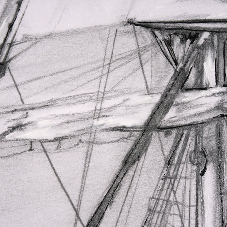 Tall Ship II by Mercana Studio a Hand Embellished Textured Framed Canvas by Mercana at Eve Furniture