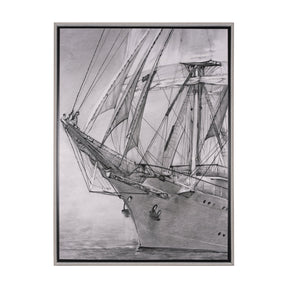 Tall Ship II by Mercana Studio a Hand Embellished Textured Framed Canvas by Mercana at Eve Furniture