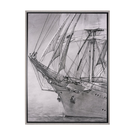 Tall Ship II by Mercana Studio a Hand Embellished Textured Framed Canvas by Mercana at Eve Furniture