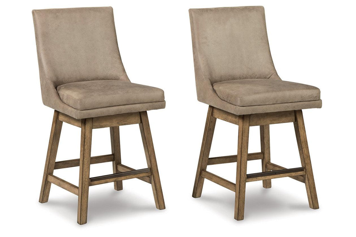 Tallenger Beige Counter Height Barstool, Set of 2 by Ashley at Eve Furniture