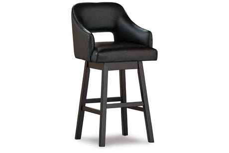 Tallenger Black/Dark Brown Bar Height Barstool, Set of 2 by Ashley at Eve Furniture