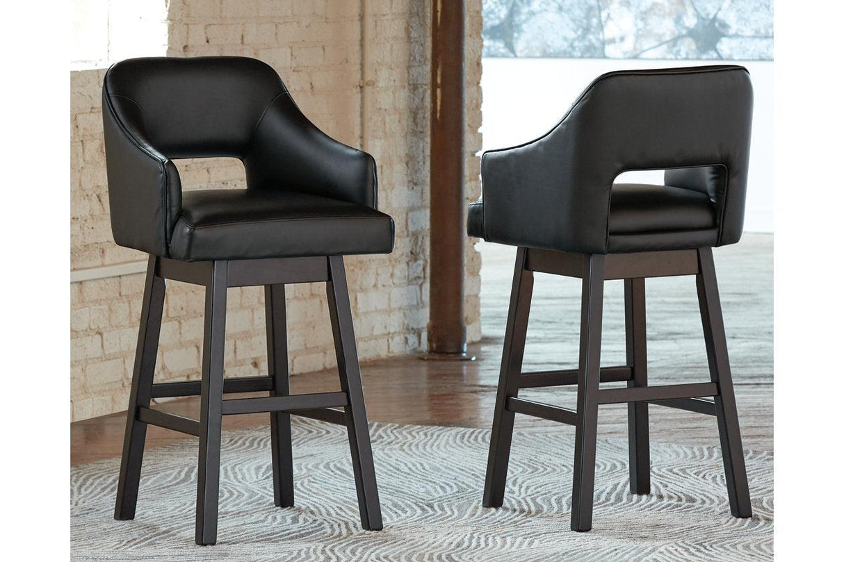 Tallenger Black/Dark Brown Bar Height Barstool, Set of 2 by Ashley at Eve Furniture