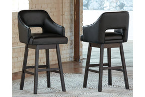 Tallenger Black/Dark Brown Bar Height Barstool, Set of 2 by Ashley at Eve Furniture