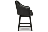Tallenger Black/Dark Brown Counter Height Barstool, Set of 2 by Ashley at Eve Furniture