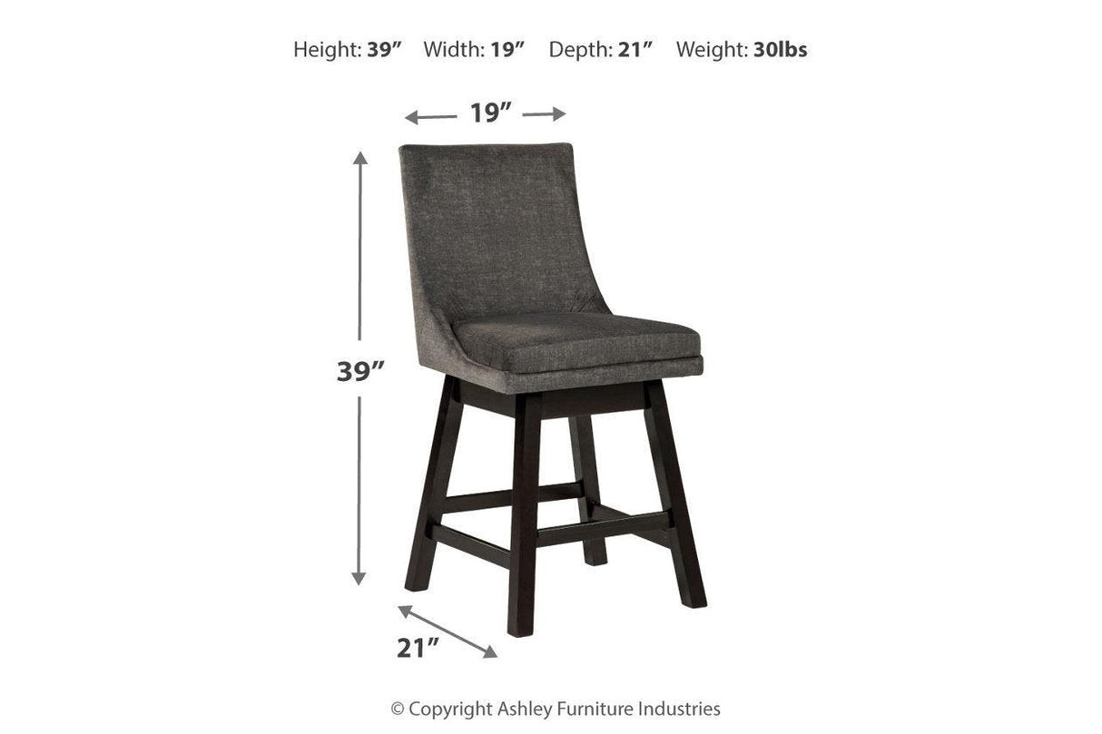 Tallenger Dark Gray Counter Height Barstool, Set of 2 by Ashley at Eve Furniture
