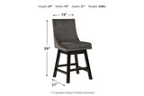 Tallenger Dark Gray Counter Height Barstool, Set of 2 by Ashley at Eve Furniture