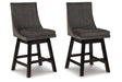 Tallenger Dark Gray Counter Height Barstool, Set of 2 by Ashley at Eve Furniture