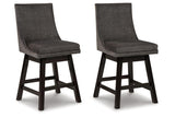 Tallenger Dark Gray Counter Height Barstool, Set of 2 by Ashley at Eve Furniture
