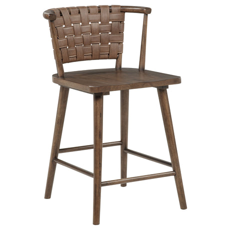 Tallis Brown Woven Leatherette Back Counter Chair (Set of 2) by Coaster at Eve Furniture