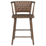 Tallis Brown Woven Leatherette Back Counter Chair (Set of 2) by Coaster at Eve Furniture