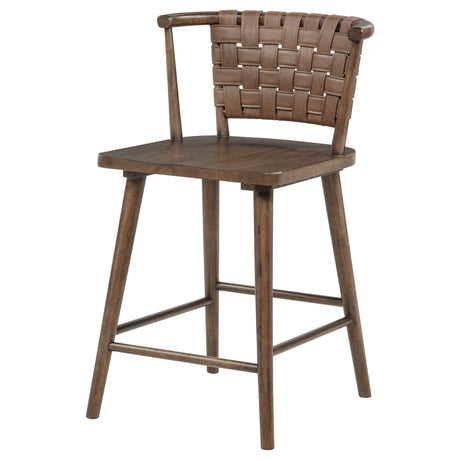 Tallis Brown Woven Leatherette Back Counter Chair (Set of 2) by Coaster at Eve Furniture