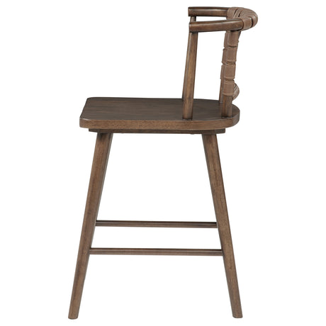 Tallis Brown Woven Leatherette Back Counter Chair (Set of 2) by Coaster at Eve Furniture