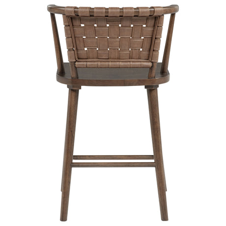 Tallis Brown Woven Leatherette Back Counter Chair (Set of 2) by Coaster at Eve Furniture