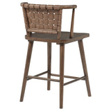 Tallis Brown Woven Leatherette Back Counter Chair (Set of 2) by Coaster at Eve Furniture