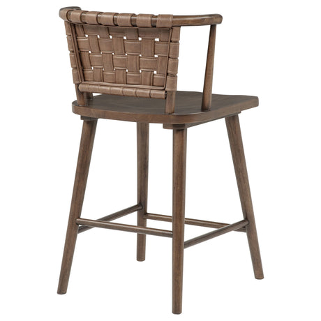 Tallis Brown Woven Leatherette Back Counter Chair (Set of 2) by Coaster at Eve Furniture