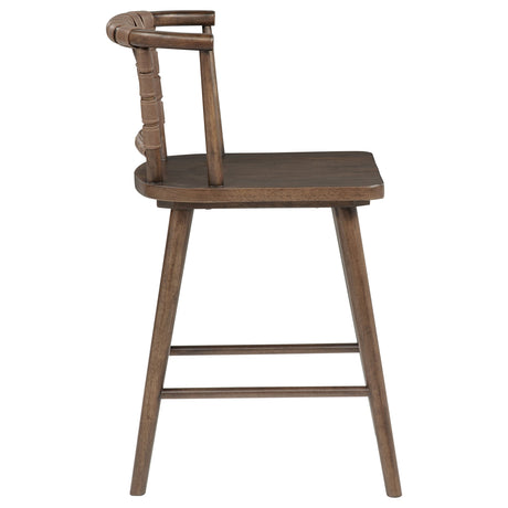 Tallis Brown Woven Leatherette Back Counter Chair (Set of 2) by Coaster at Eve Furniture