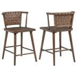 Tallis Brown Woven Leatherette Back Counter Chair (Set of 2) by Coaster at Eve Furniture