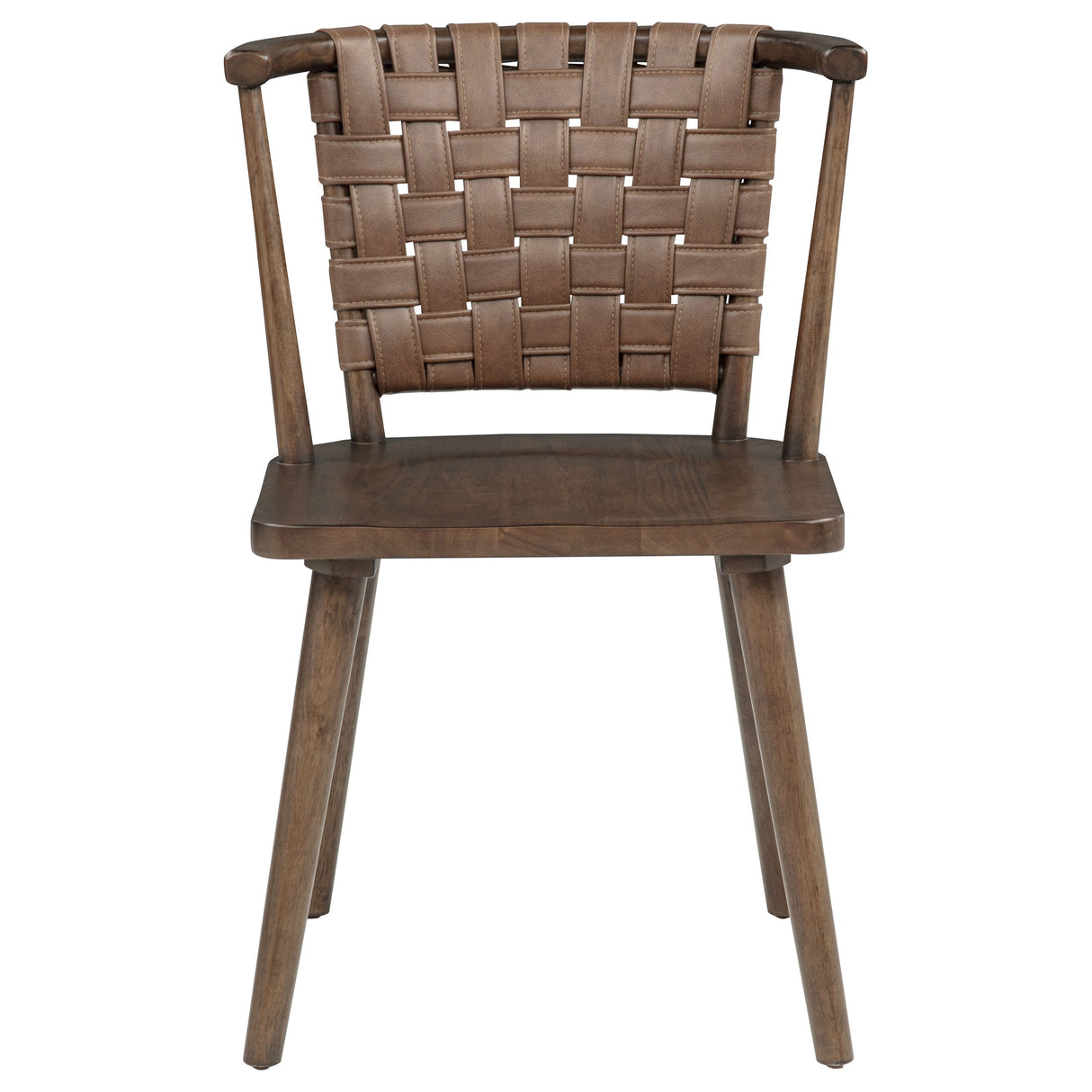 Tallis Brown Woven Leatherette Back Dining Side Chair (Set of 2) by Coaster at Eve Furniture